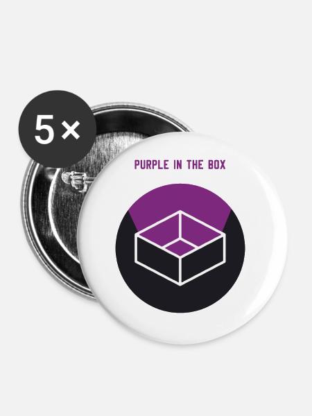 purple in the box - Buttons groß 56 mm (5er Pack) - Weiß