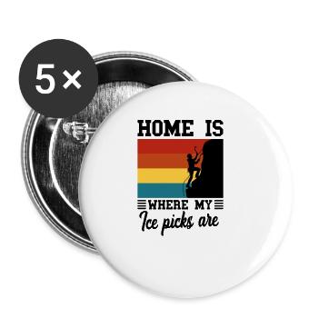 Ice Climbers Ice Climbing Athletes Ice Climbing - Buttons large 2.2''/56 mm (5-pack) - white - Front