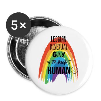 NOUS SOMMES TOUS DES HUMAINS - Lot de 5 grands badges (56 mm) - blanc - Devant