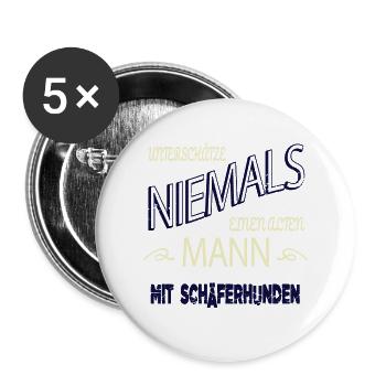 hund eigenschaft statement weihnachten hundefreund - Buttons groß 56 mm (5er Pack) - Weiß - Vorne