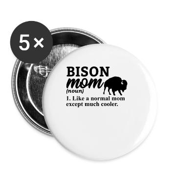 Bison Buffalo Water Buffalo National Park - Buttons large 2.2''/56 mm (5-pack) - white - Front