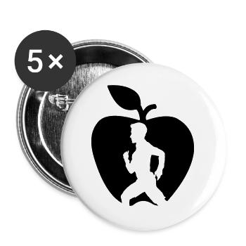 Healthy fruit runner cut out in apple - Buttons large 2.2''/56 mm (5-pack) - white - Front