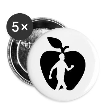 Healthy fruit walker in apple cut out - Buttons large 2.2''/56 mm (5-pack) - white - Front
