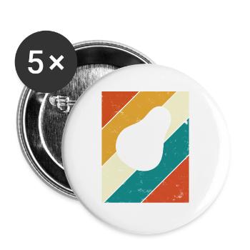 Avocat Vegan Lover Retro Veggie Diet Idée cadeau - Lot de 5 grands badges (56 mm) - blanc - Devant