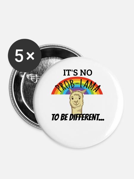 LGBTQ Geschlechter Support - Buttons groß 56 mm (5er Pack) - Weiß