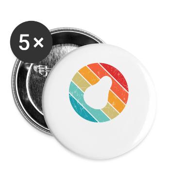 Avocat Vegan Lover Retro Veggie Diet Idée cadeau - Lot de 5 grands badges (56 mm) - blanc - Devant