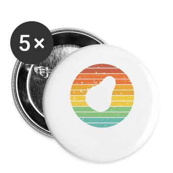 Avocat Vegan Lover Retro Veggie Diet Idée cadeau - Lot de 5 grands badges (56 mm) - blanc - Devant