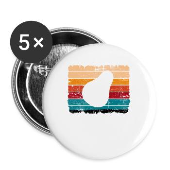 Avocat Vegan Lover Retro Veggie Diet Idée cadeau - Lot de 5 grands badges (56 mm) - blanc - Devant
