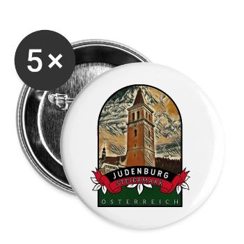 Judenburg Steiermark Österreich Souvenir - Buttons groß 56 mm (5er Pack) - Weiß - Vorne