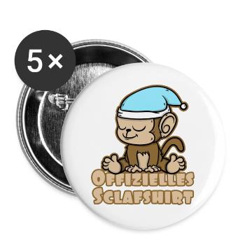 Offizielles Schlafshirt süßes Äffchen - Buttons groß 56 mm (5er Pack) - Weiß - Vorne