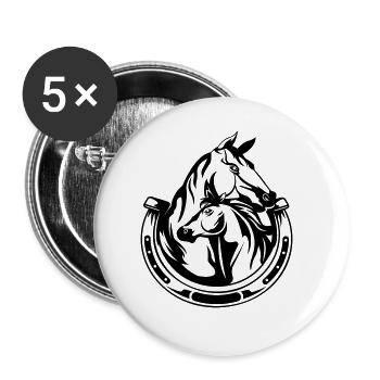 HORSE FOAL FOAL MARES HORSES MARE HUF MOTIFS - Buttons large 2.2''/56 mm (5-pack) - white - Front