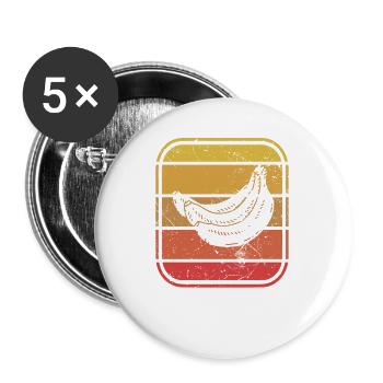 Banana Vegan Lover Retro Veggie Fruit Gift idea - Buttons large 2.2''/56 mm (5-pack) - white - Front