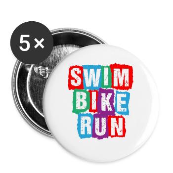Triathlon Swim Bike Run Swim Bike Run - Lot de 5 grands badges (56 mm) - blanc - Devant