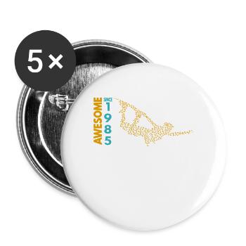 Awesome since 1985. Wakeboard Lifestyle - Buttons large 2.2''/56 mm (5-pack) - white - Front