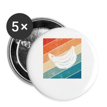 Banana Vegan Lover Retro Veggie Fruit Gift idea - Buttons groß 56 mm (5er Pack) - Weiß - Vorne