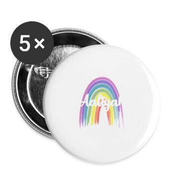 AALIYAH Rainbow Cursive - Buttons groß 56 mm (5er Pack) - Weiß - Vorne