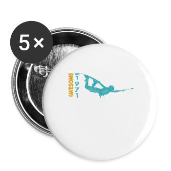 Génial depuis 1971. Wakeboard Lifestyle - Lot de 5 grands badges (56 mm) - blanc - Devant