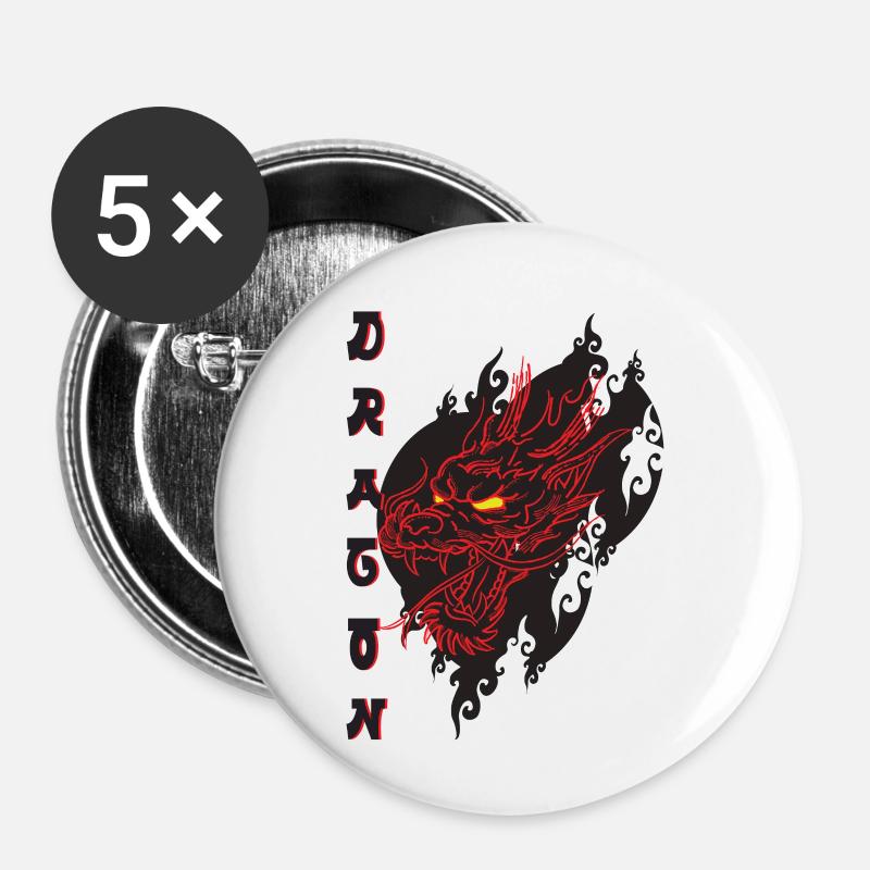 Dragon - Buttons large 2.2''/56 mm (5-pack) - white