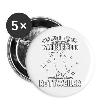 Lustig Rottweiler Hunde Hundeschule Rottweiler - Buttons groß 56 mm (5er Pack) - Weiß - Vorne