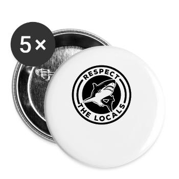 Requin Grand Requin Blanc Requin Mégalodon Requin Marteau Requin - Lot de 5 grands badges (56 mm) - blanc - Devant