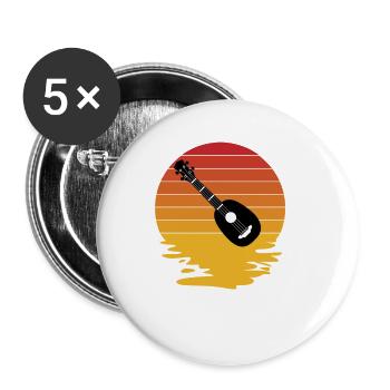 Ukulélé Hawaii Uke Guitare Musique Hawaiian Gift - Lot de 5 grands badges (56 mm) - blanc - Devant