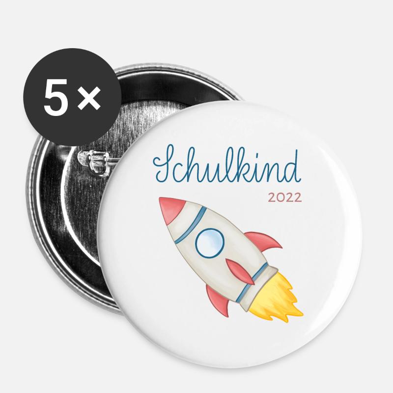 Schoolchild 2022 Rocket - Buttons large 2.2''/56 mm (5-pack) - white