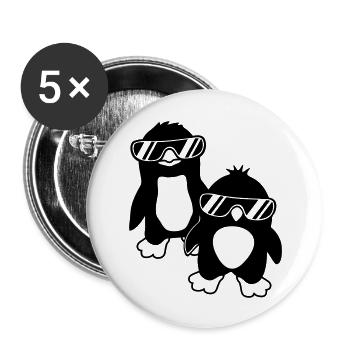 Crew Pinguine 2 Freunde - Buttons groß 56 mm (5er Pack) - Weiß - Vorne