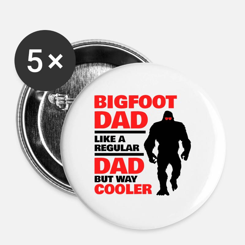 Bigfoot dad - Buttons large 2.2''/56 mm (5-pack) - white