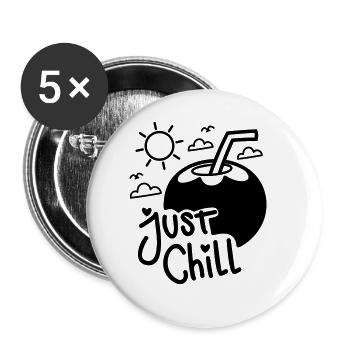 SIMPLY RELAX SUMMER COCKTAILS HOLIDAY MOTIFS - Buttons large 2.2''/56 mm (5-pack) - white - Front