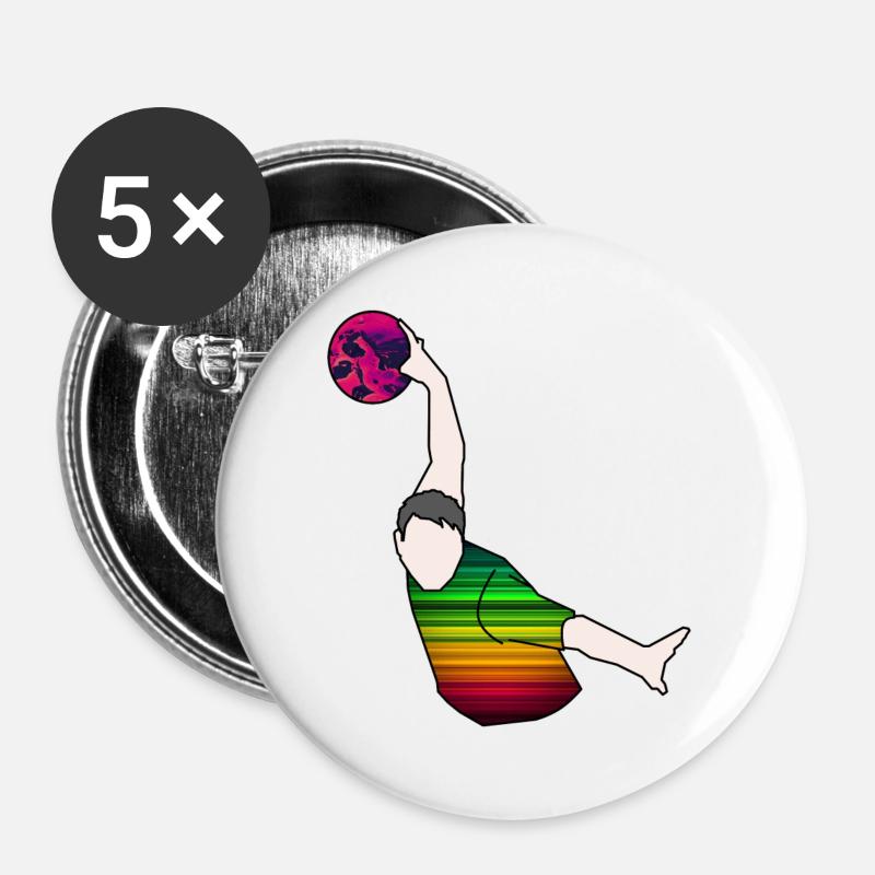 Tenpin Bowler - Buttons large 2.2''/56 mm (5-pack) - white