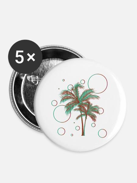 Baum - Buttons groß 56 mm (5er Pack) - Weiß