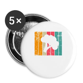 Broccoli Vegan Lover Retro Healthy Gift idea - Buttons groß 56 mm (5er Pack) - Weiß - Vorne