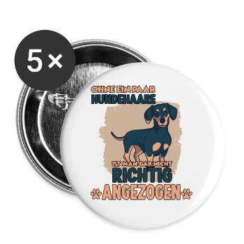 Dackel Hund Teckle Hundeliebhaber Rauhaardackel - Buttons groß 56 mm (5er Pack) - Weiß - Vorne