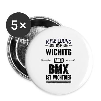 Lustiges Geschenk Design BMX Sport Ball - Buttons groß 56 mm (5er Pack) - Weiß - Vorne
