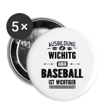 Lustiges Geschenk Design Baseball Sport Ball - Buttons groß 56 mm (5er Pack) - Weiß - Vorne