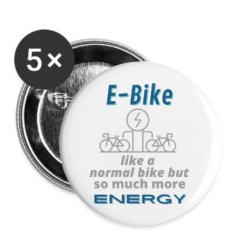 E-bike e-bike bike ebike ride electric bike - Buttons large 2.2''/56 mm (5-pack) - white - Front