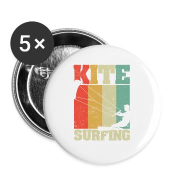 Kitesurfing Kiteboard Surfing Kiteboarding Kitesurf - Buttons large 2.2''/56 mm (5-pack) - white - Front