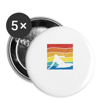 Kitesurfen Wenn an Land gefunden Bitte zurück - Buttons groß 56 mm (5er Pack) - Weiß - Vorne