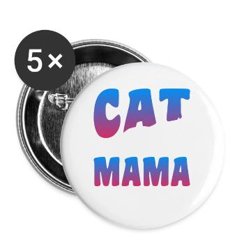 Journée du chat - Lot de 5 grands badges (56 mm) - blanc - Devant