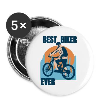 Meilleur motard de tous les temps - Lot de 5 grands badges (56 mm) - blanc - Devant