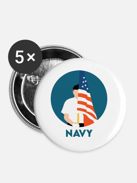 Kriegsmarine - Buttons groß 56 mm (5er Pack) - Weiß