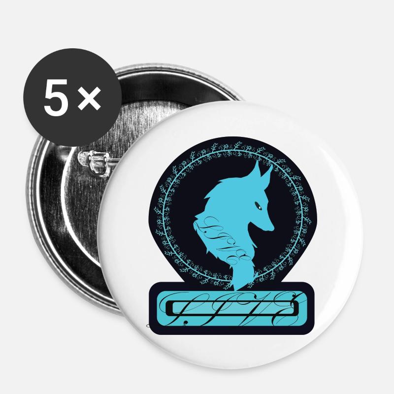 Wolf - Buttons large 2.2''/56 mm (5-pack) - white