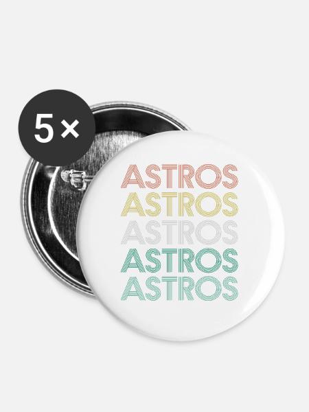 Astros - Buttons groß 56 mm (5er Pack) - Weiß