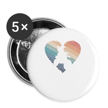 Dirt Bike Motorcross MX Rider Valentine's Day Biker - Buttons large 2.2''/56 mm (5-pack) - white - Front