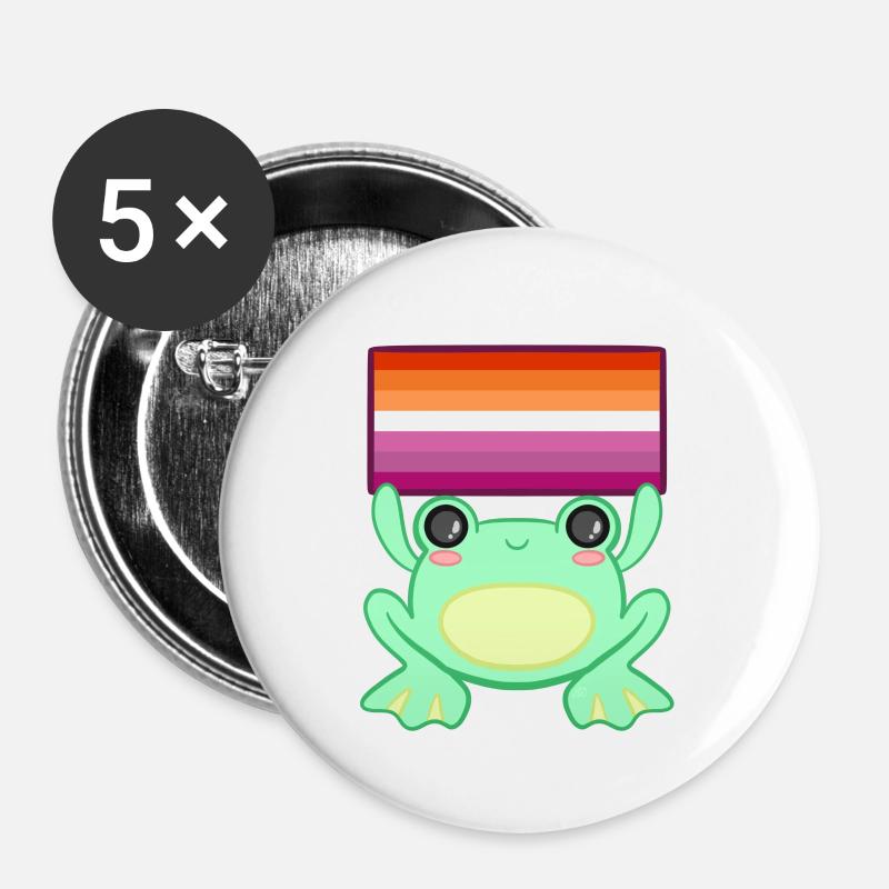 Froggy Lesbian - Buttons large 2.2''/56 mm (5-pack) - white