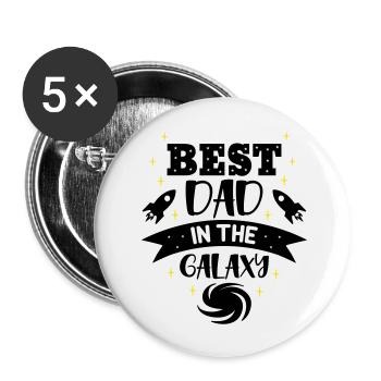 Best dad in the galaxy - Buttons groß 56 mm (5er Pack) - Weiß - Vorne