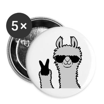 Cool Lama No Drama Llama Peace Sunglasses - Buttons large 2.2''/56 mm (5-pack) - white - Front