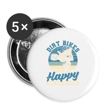 Funny Motocross Enduro Bike Rider Dirt Bikes Make - Buttons large 2.2''/56 mm (5-pack) - white - Front
