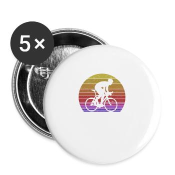 Bicycle Cycling Bikers Cyclists Cyclists - Buttons large 2.2''/56 mm (5-pack) - white - Front