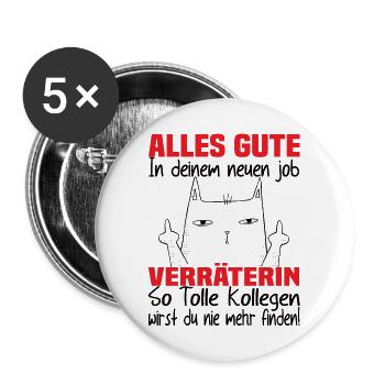 Jobwechsel Alles Gute In Deinem Neuen Job Kollegen - Buttons groß 56 mm (5er Pack) - Weiß - Vorne